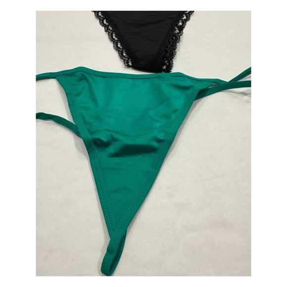 NWT Frederick's of Hollywood Thong String Panties 1X Black Leopard Green LOT 3 - Picture 10 of 13